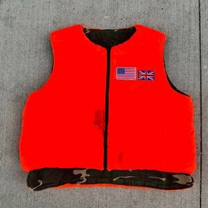 Orange Reversible vintage vest customer by ogun.nyc